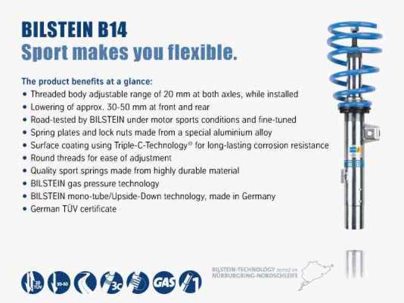 Bilstein B14 2009 Mercedes-Benz C230 Base Front and Rear Suspension Kit