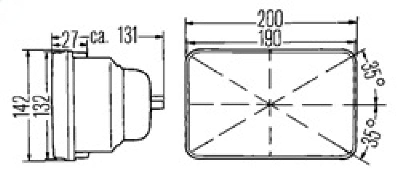 Hella E-Code 5in x 7in H4 Conversion Headlamp Kit