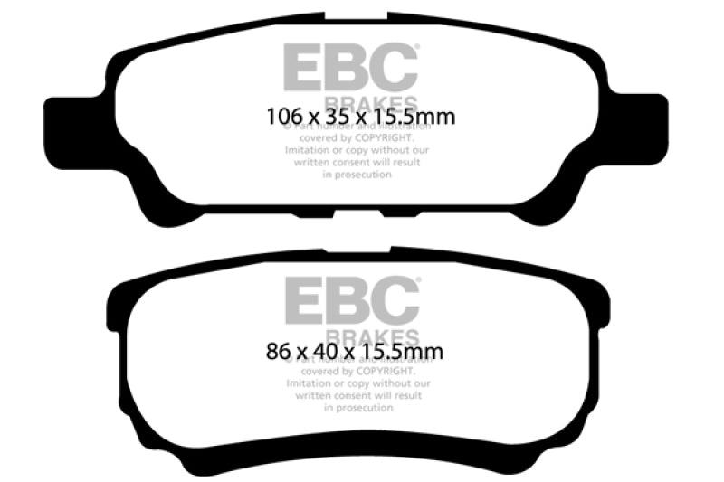 EBC 11-14 Chrysler 200 2.4 Greenstuff Rear Brake Pads